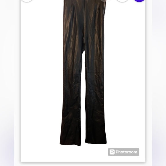 Zara Faux Leather High Waisted Straight Leg Blogger favorite Small Women Zipper - Picture 4 of 8